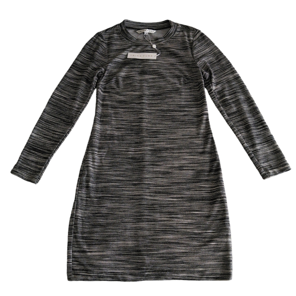 Trina Turk Womens Bellingham Long Sleeve Space Dye Dress Size Small